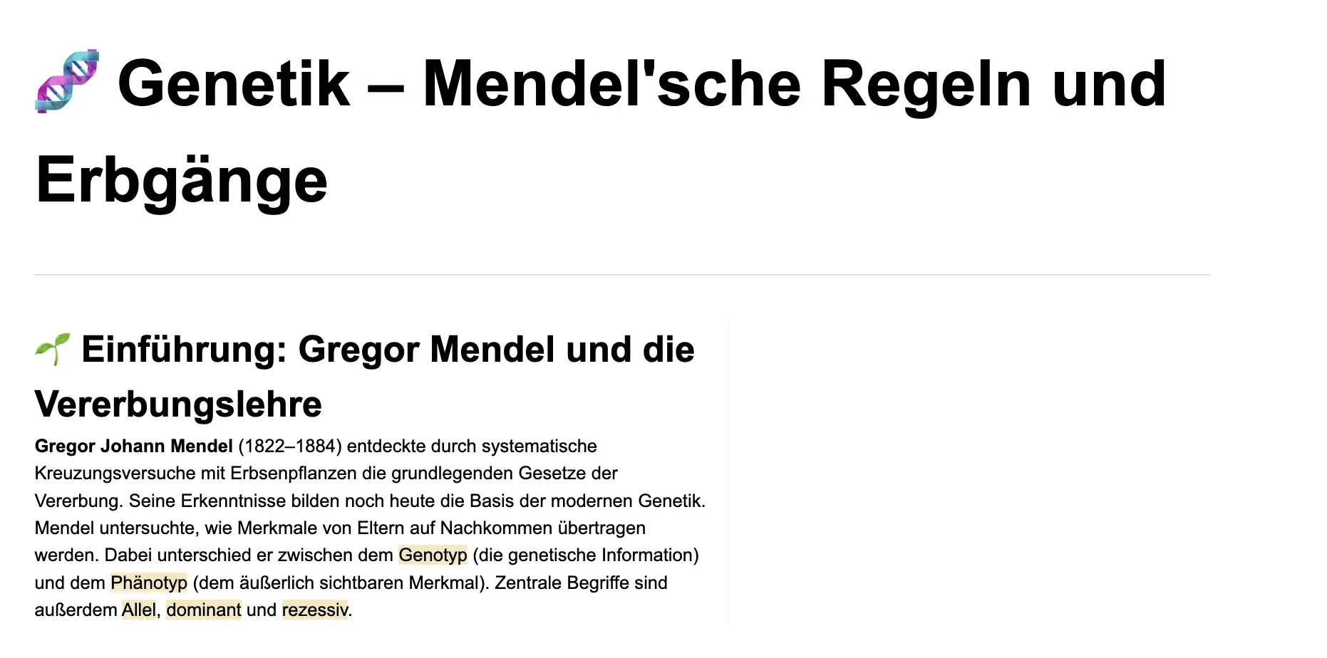Genetik – Mendel'sche Regeln und Erbgänge thumbnail