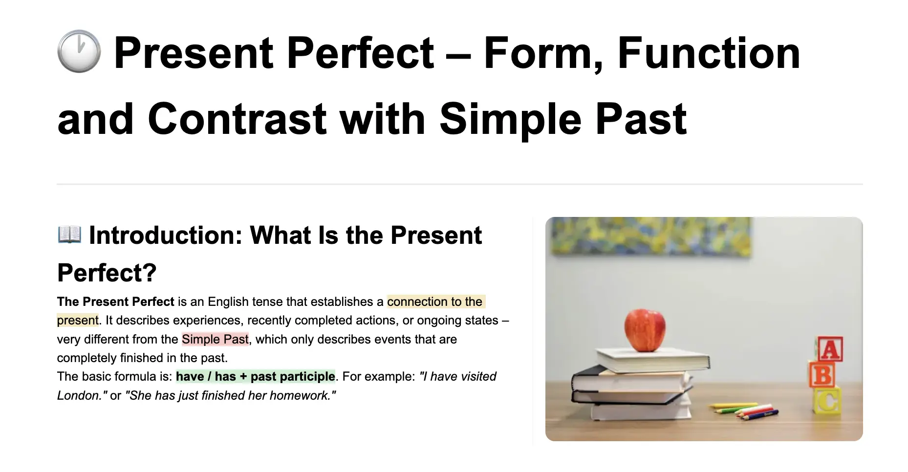 Present Perfect – Form, Funktion und Abgrenzung thumbnail