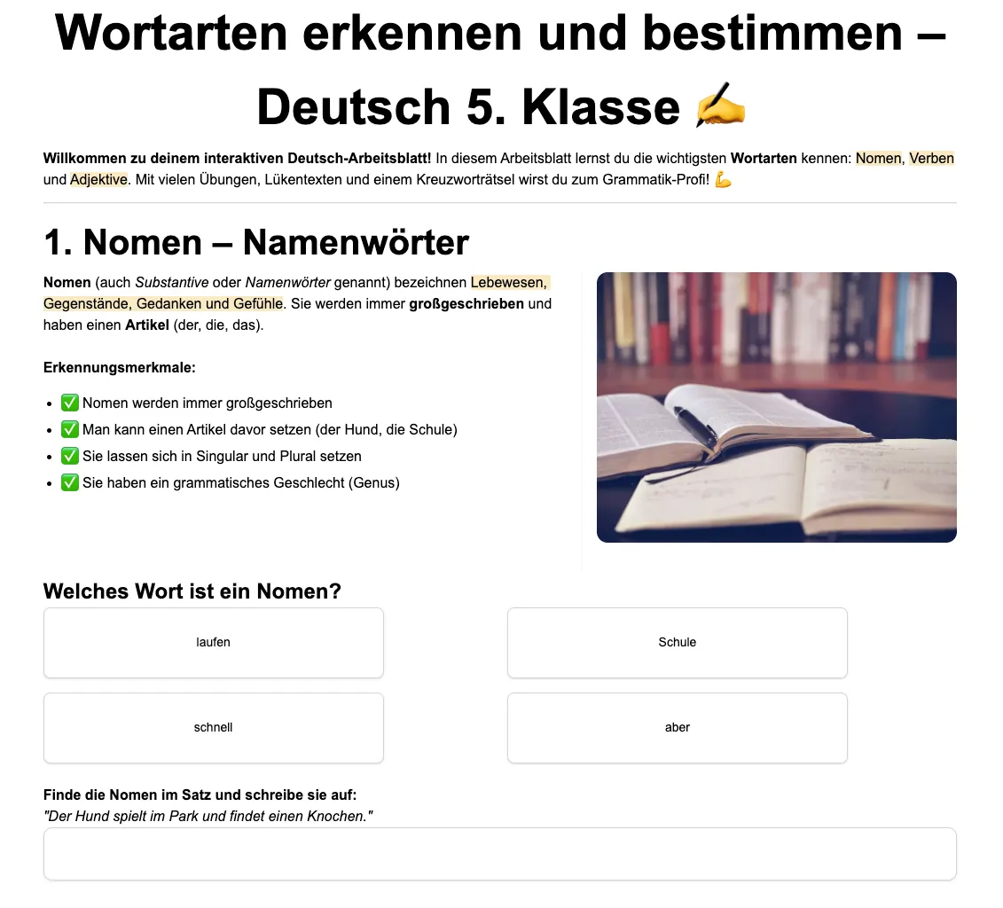 Wortarten erkennen und bestimmen thumbnail